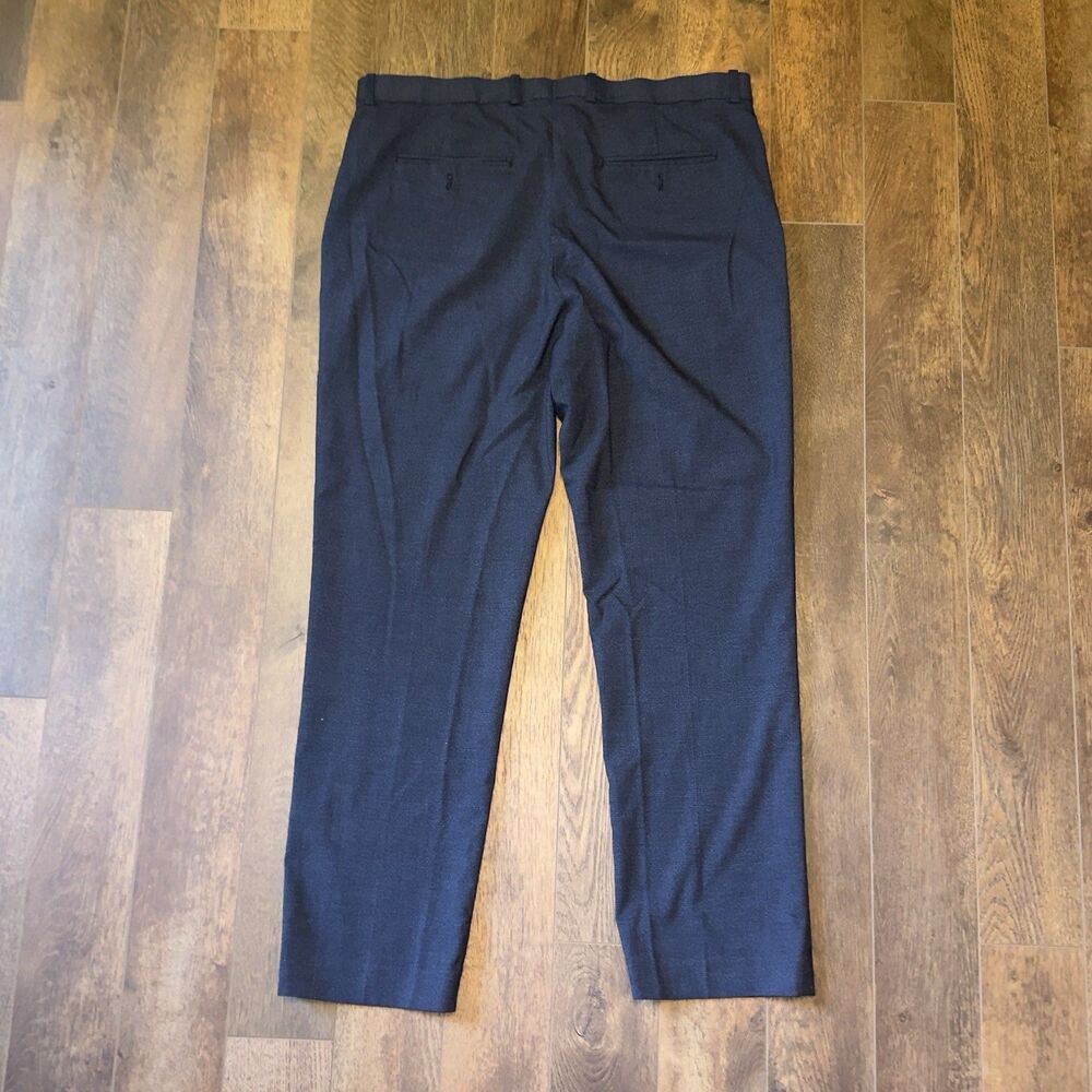 Perry Ellis Men's 36x30 Slim Fit Stretch Dress Pants Charcoal Grey MicroPlaid - Picture 4 of 6